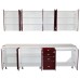 Bucatarie Zebra 260 cm din MDF Rosu Simplu cu blat termoizolant alb/bej